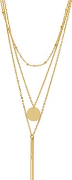 Adornia Water Resistant Layered Pendant Necklace Set