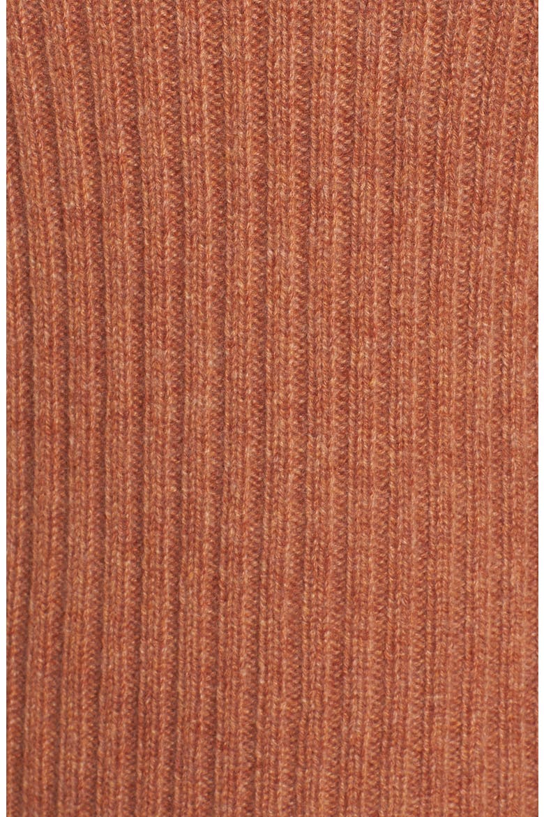 Mock Neck Cashmere Sweater Tee, Alternate, color, HEATHER RUSSET