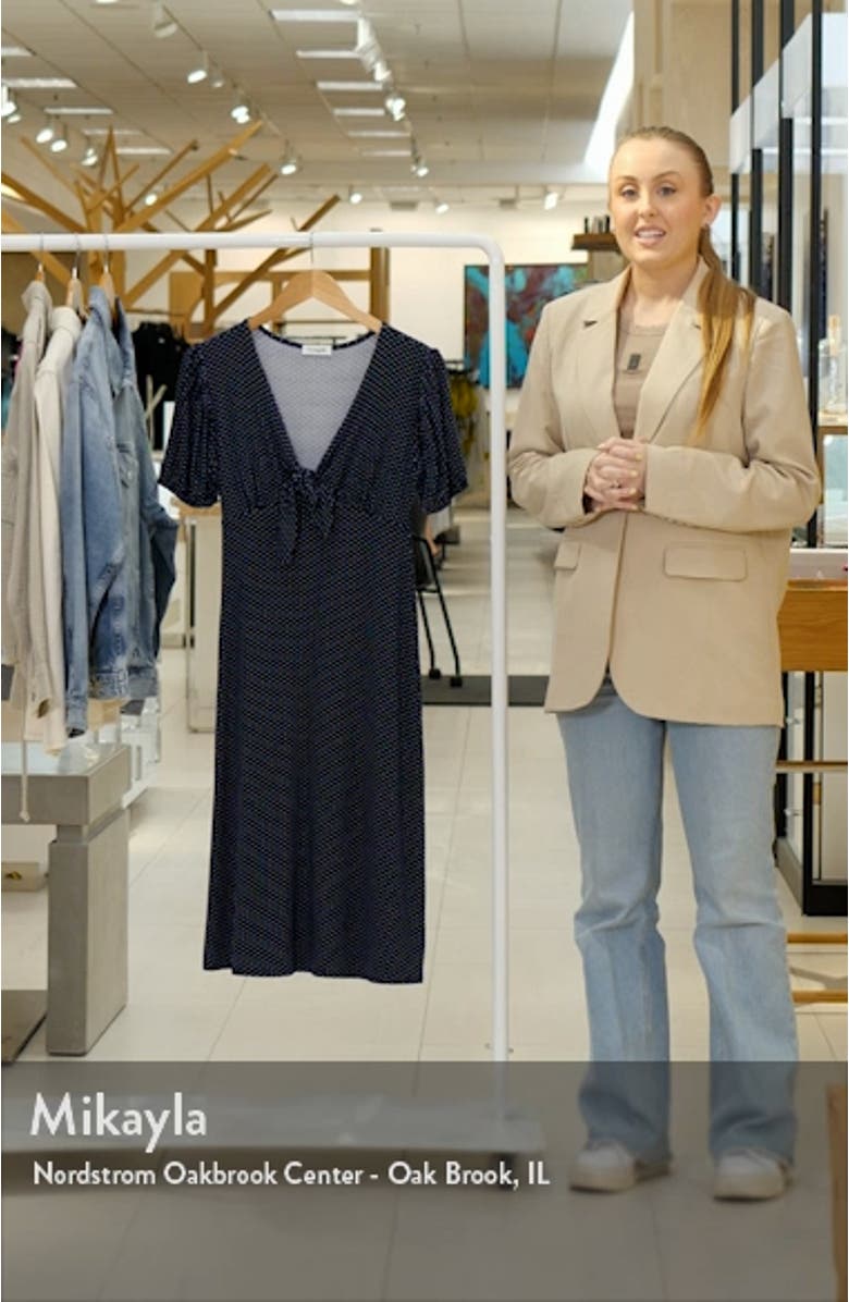 Polka Dot Puff Sleeve Midi Dress, sales video thumbnail