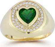 SPHERA MILANO Cubic Zirconia Heart Signet Ring