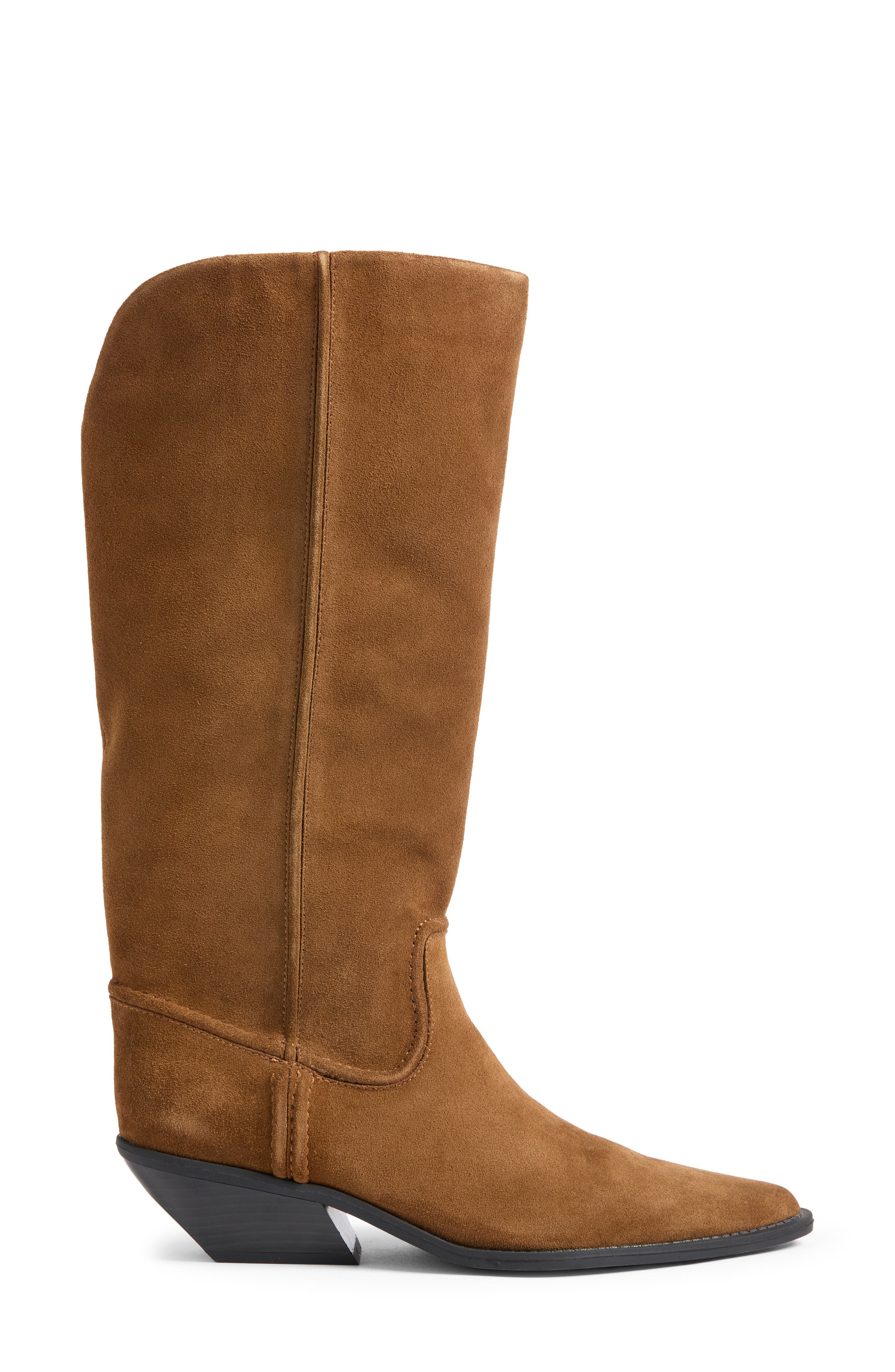 Savannah Knee High Western Boot, Alternate, color, BROWN DARK