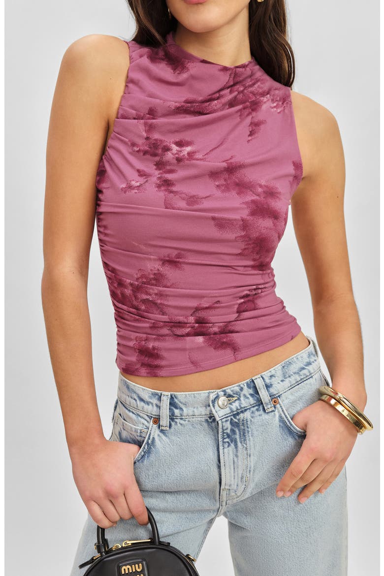 Marlo Ruched Crop Tank, Main, color, HOTHOUSE ROSE