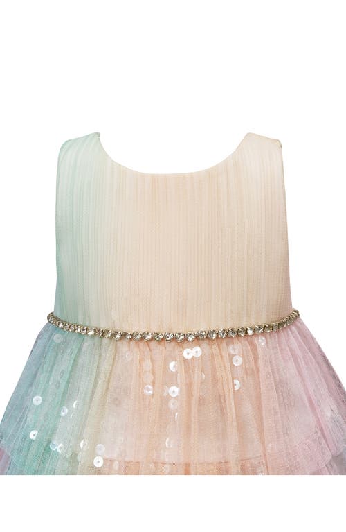 American Princess Sequin Tiered Dress In Sorbet