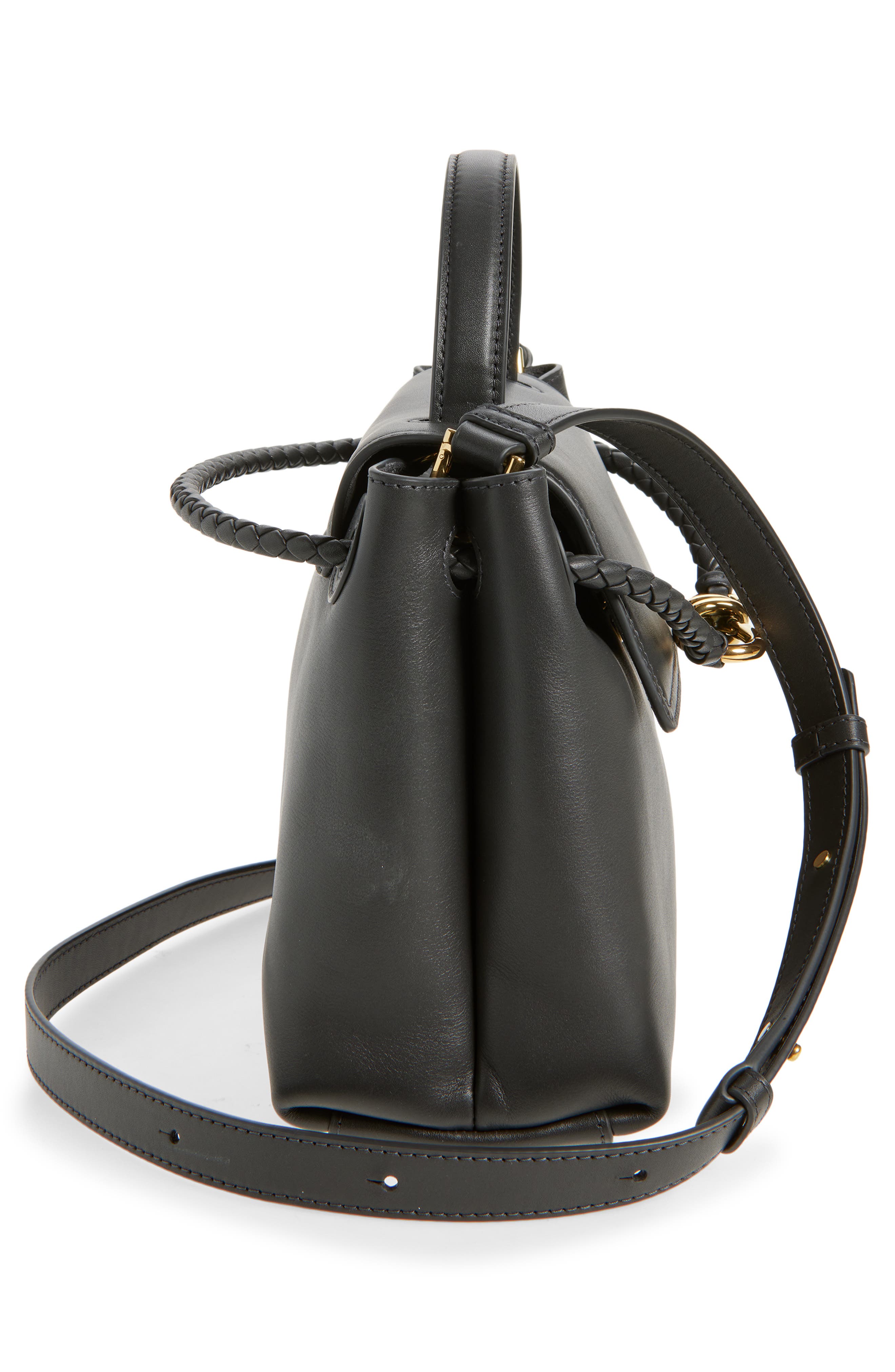 Small Ciao Ciao Knot Detail Leather Top Handle Bag, Alternate, color, 1040 GRAPHITE-M BRASS