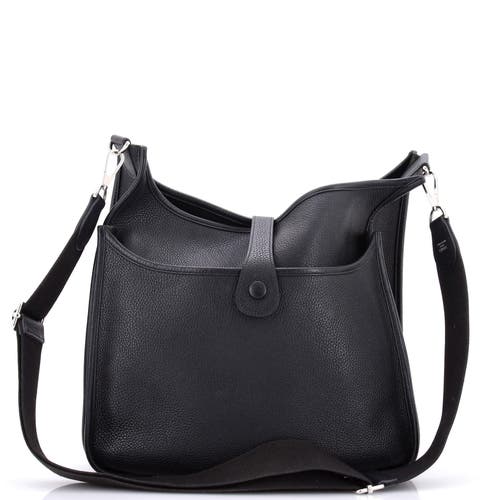 Pre-owned Hermes Hermes Evelyne Bag Gen Iii Clemence Gm In Black