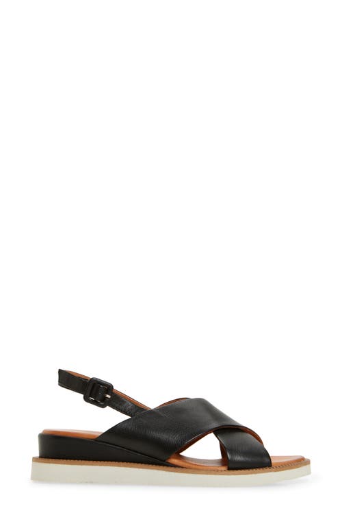 Miz Mooz Ella Leather Wedge Sandal In Black