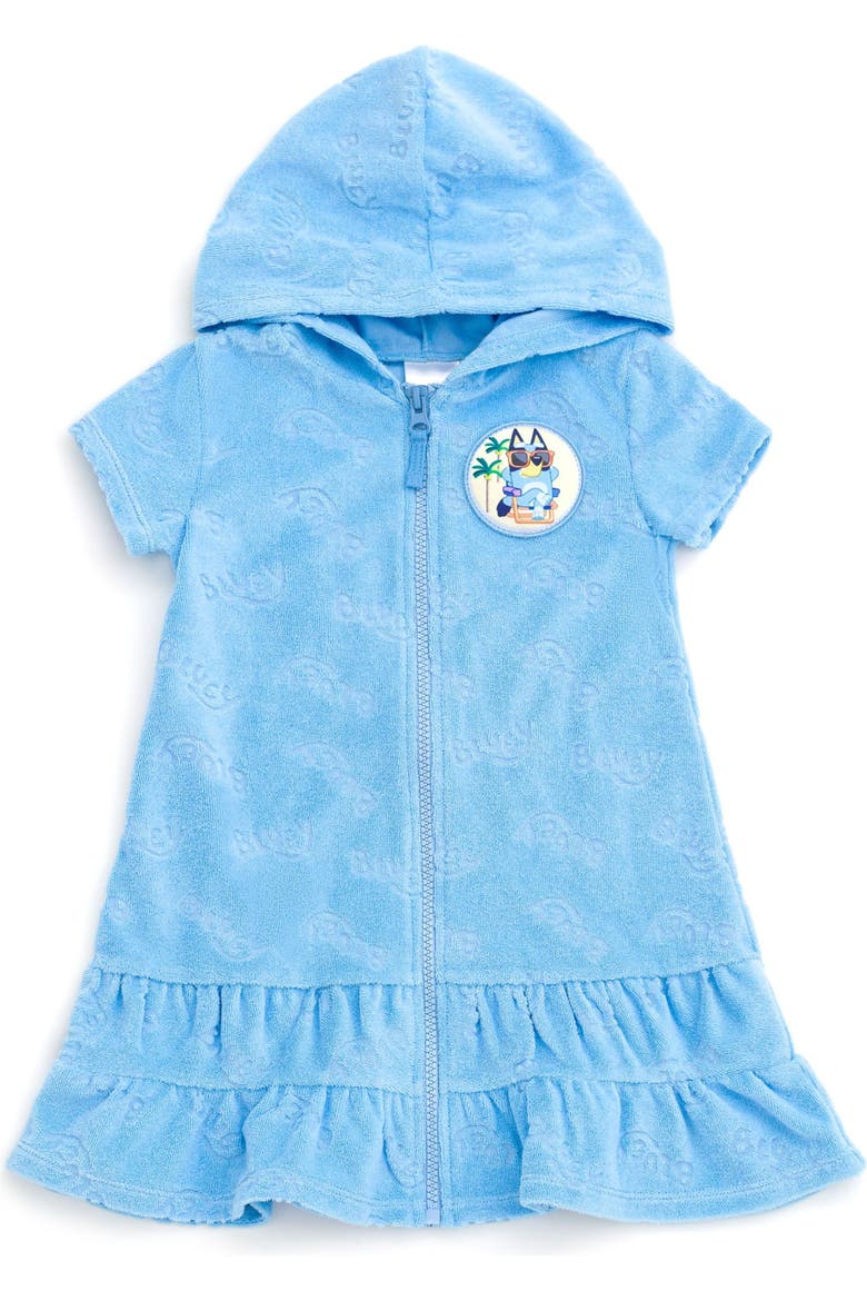 Hooded Swimwear Cover-Up, Main, color, Bluey Light Blue