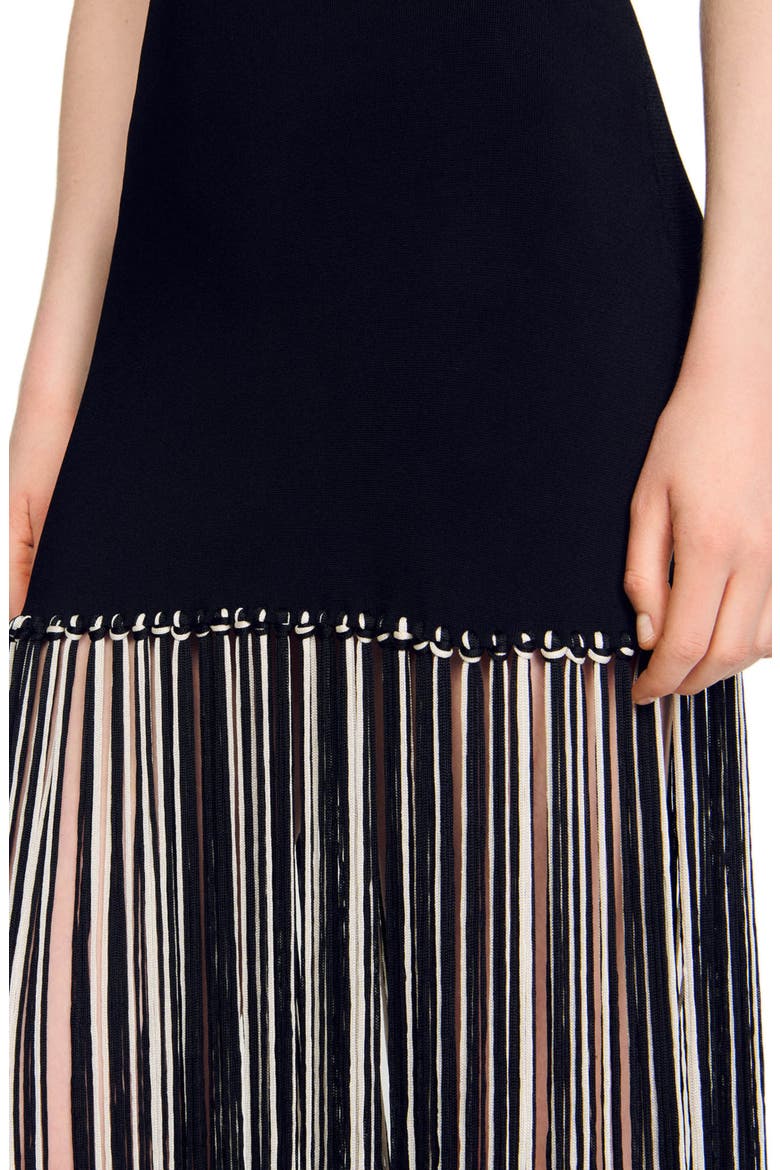 Fringed dress, Alternate, color, Black / ecru