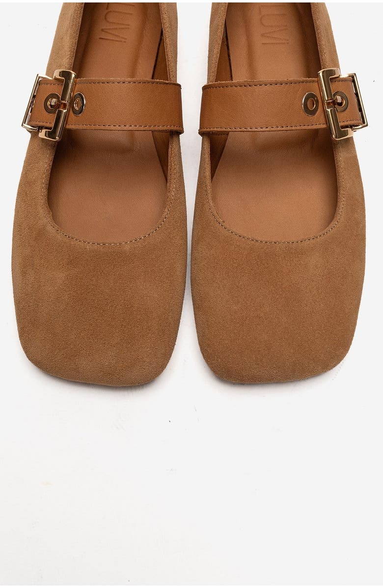 Forever & Always Shoes Jonas Leather Ballet Flat, Alternate, color, Cognac Suede
