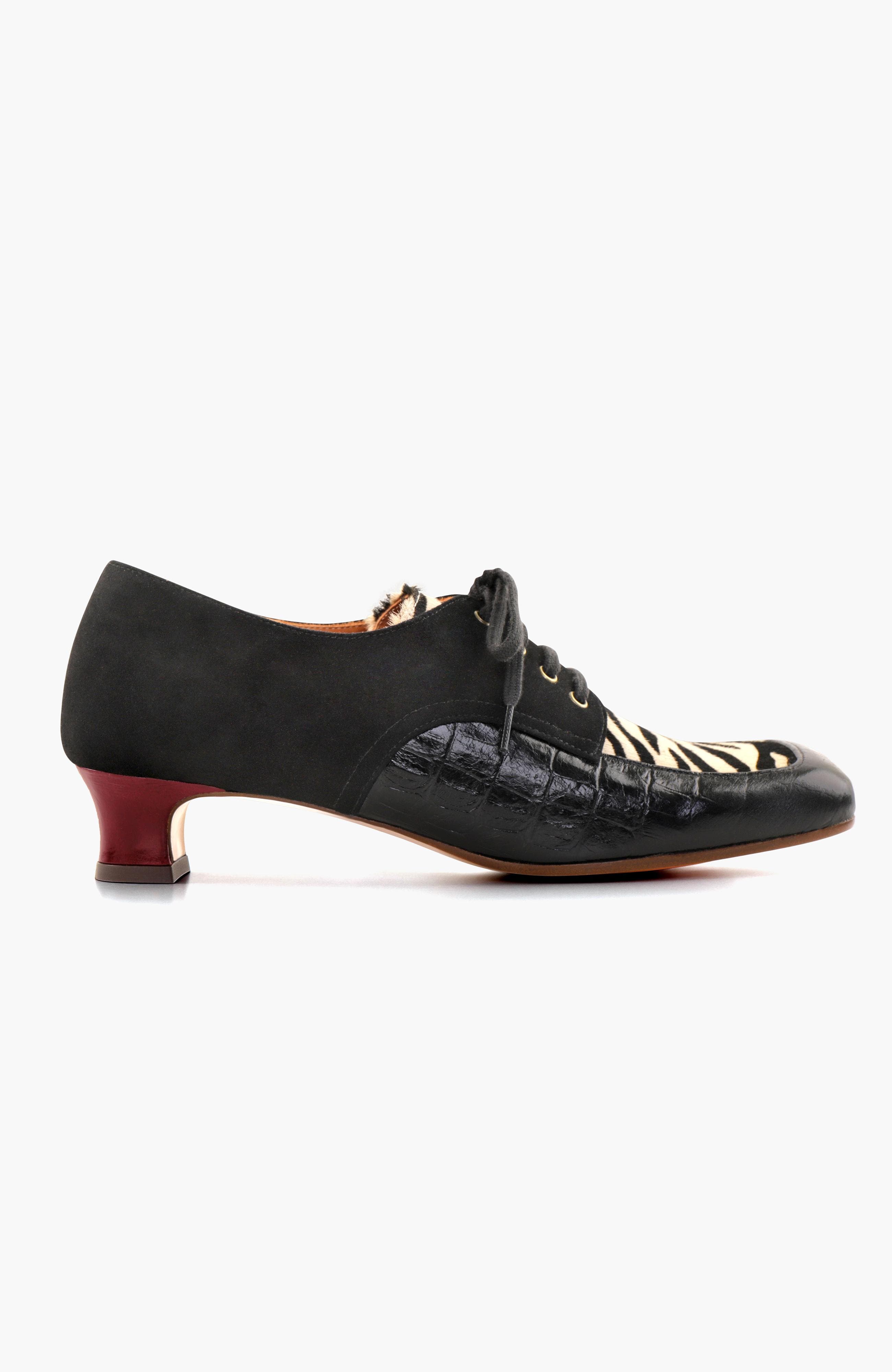 IZMAYA Mixed-texture leather Lace-Up shoes, Main, color, Black