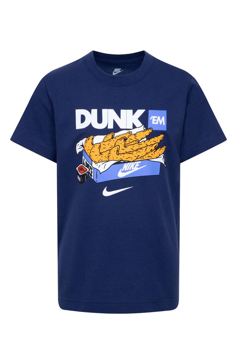Nike Kids' Dunk 'Em Tenders Graphic T-Shirt, Main, color, Midnight Navy