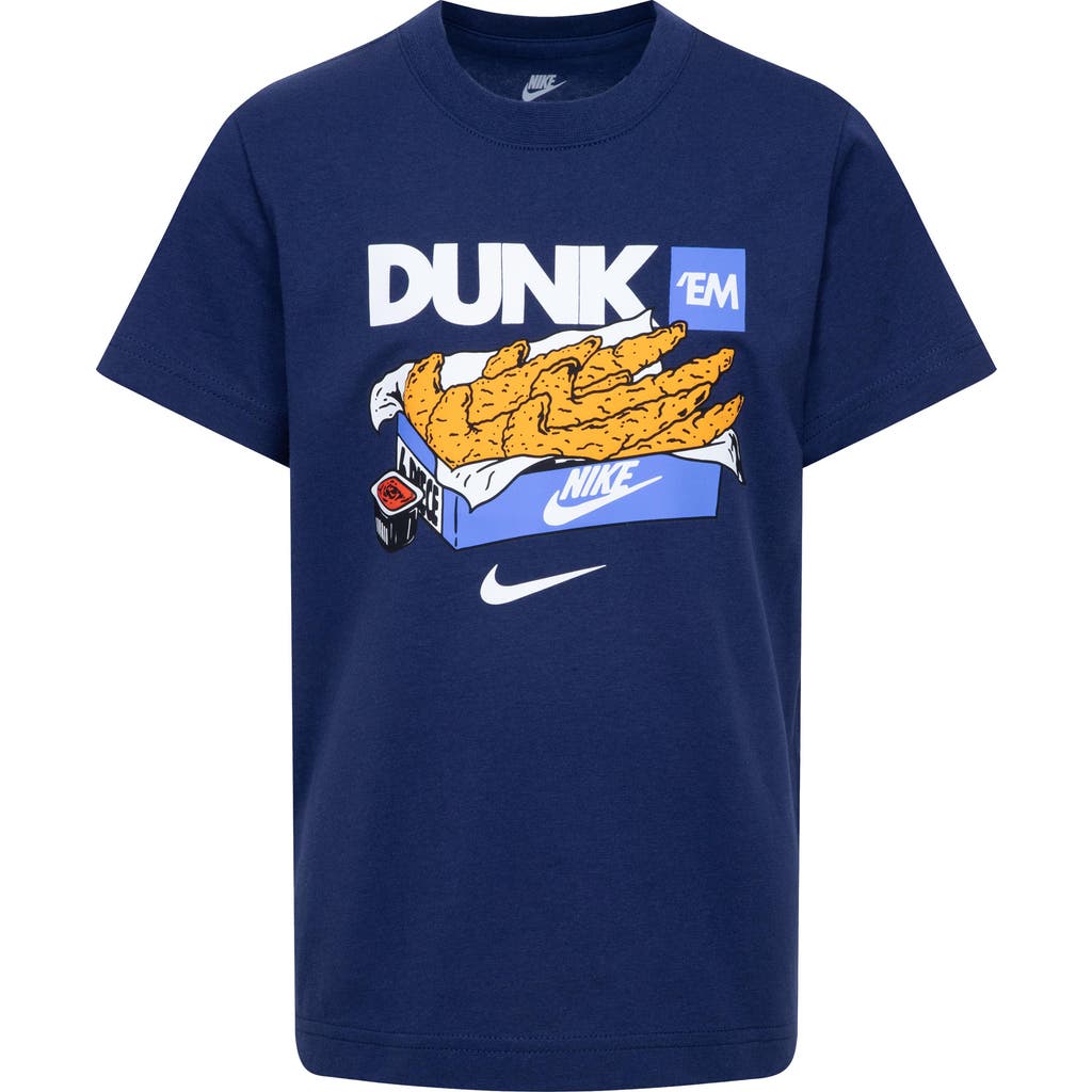 Nike Kids' Sportswear Cotton Graphic T-shirt In Midnight Navy