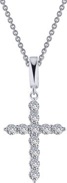 Lafonn Classic Simulated Diamond Cross Pendant Necklace