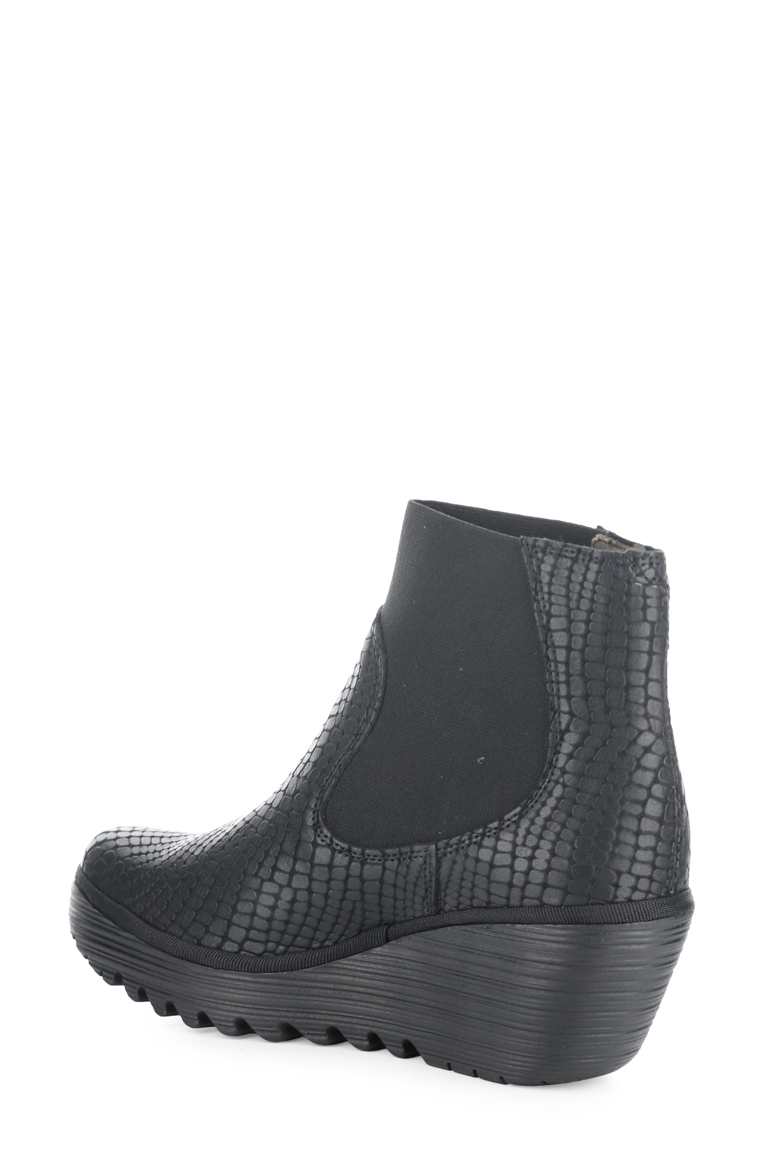 Fly London Yade Wedge Bootie, Alternate, color, 005 Black Croco Prin