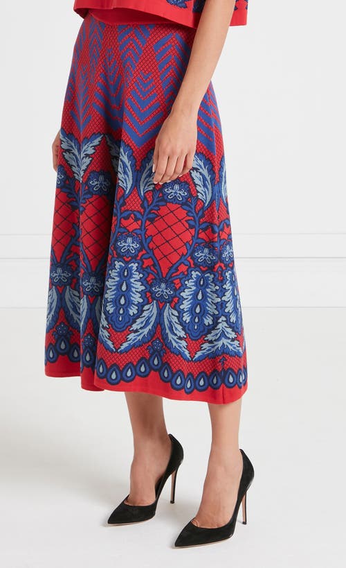 Temperley London Francis Grid Knit Trousers In Red