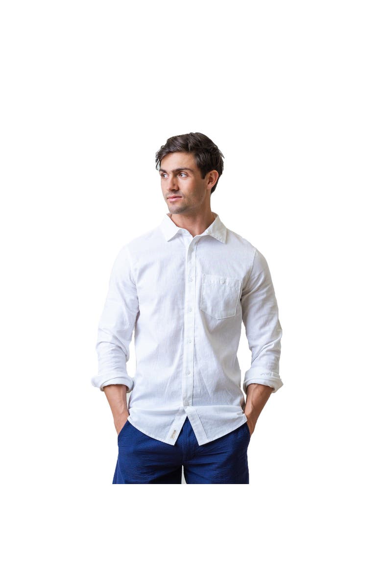 Hope & Henry Mens' Linen Long Sleeve Button Down Shirt, Main, color, 