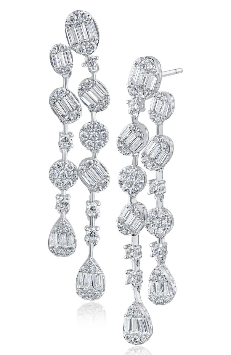 CZ by Kenneth Jay Lane Cubic Zirconia Deco Drop Earrings, Main, color, 