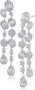 CZ by Kenneth Jay Lane Cubic Zirconia Deco Drop Earrings
