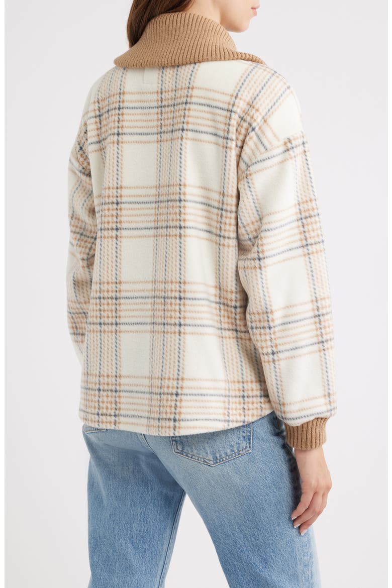 Plaid Fleece Jacket, Alternate, color, TAUPE PLAID