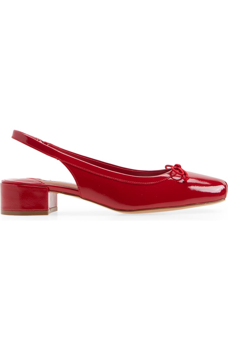 Steve Madden Loved Square Toe Patent Leather Slingback Pump, Alternate, color, Red Crinkle Patent