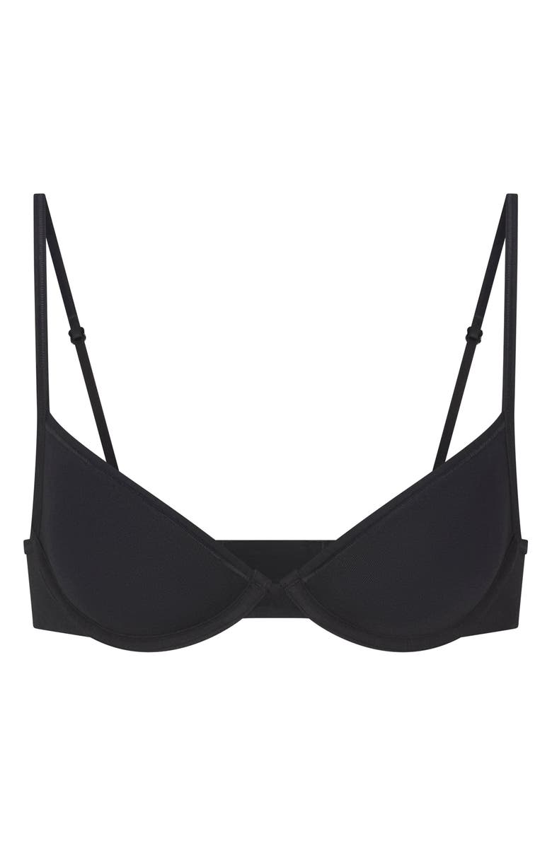 SKIMS Everyday Cotton Underwire Unlined Demi Bra, Alternate, color, Onyx
