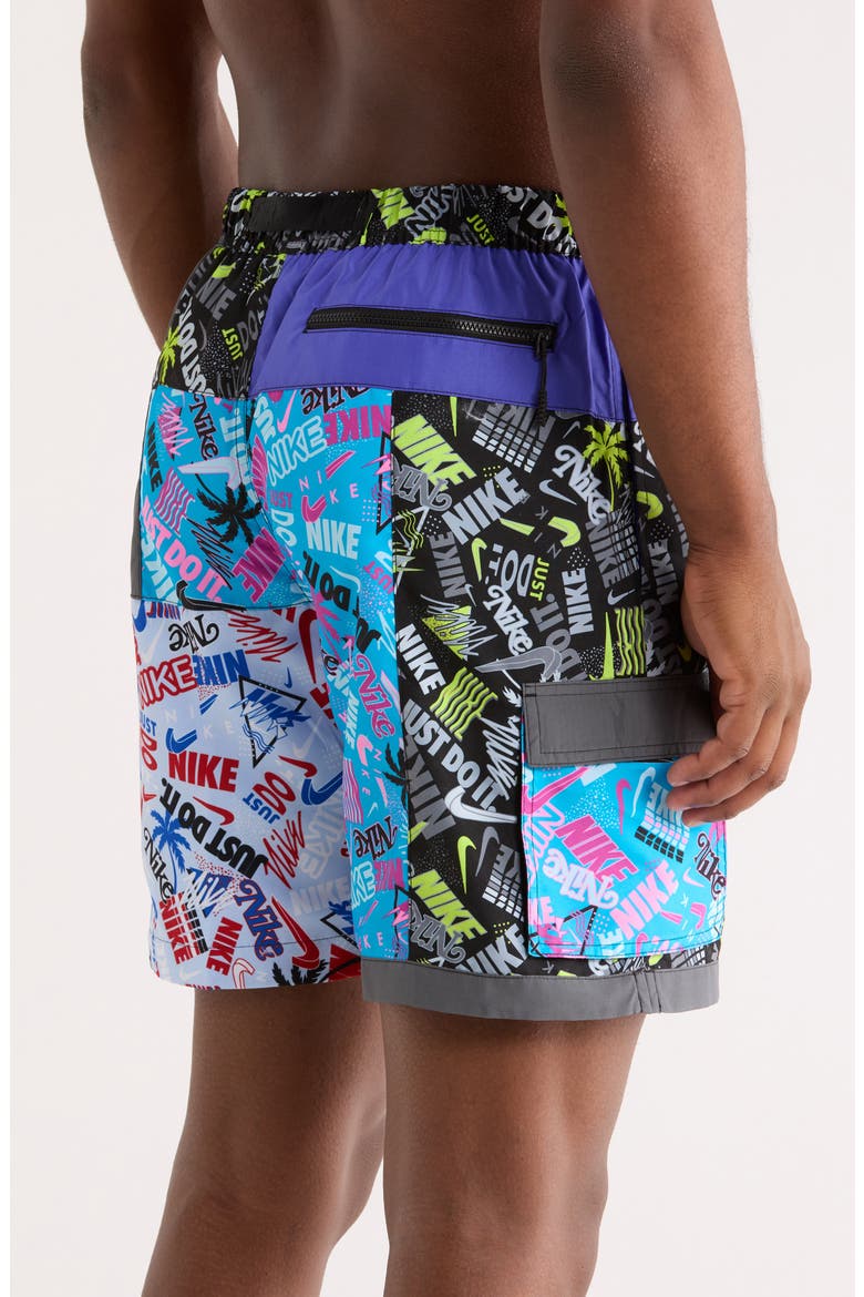 7-Inch Volley Swim Trunks, Alternate, color, BLACK/ TURQUOISE