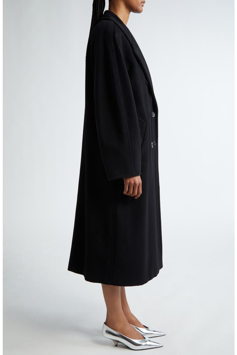 Madame Double Breasted Wool & Cashmere Coat, Alternate, color, BLACK