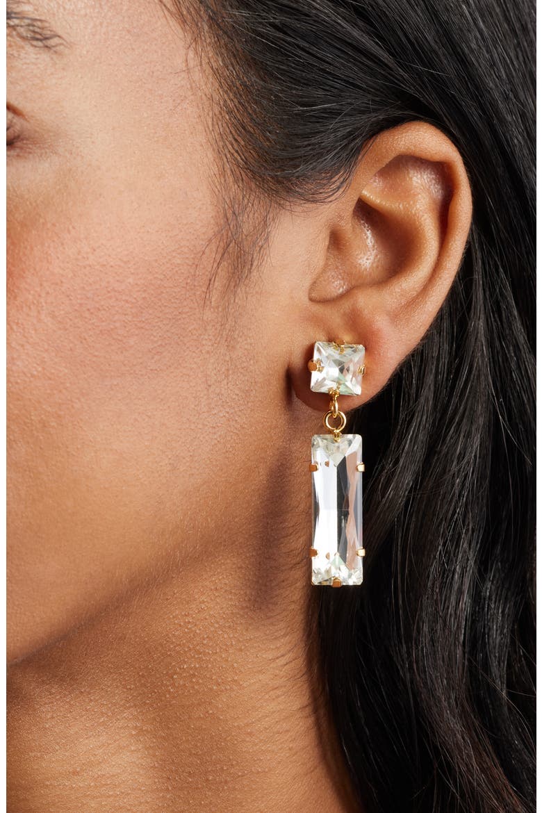 Crystal Drop Earrings, Alternate, color, GOLD