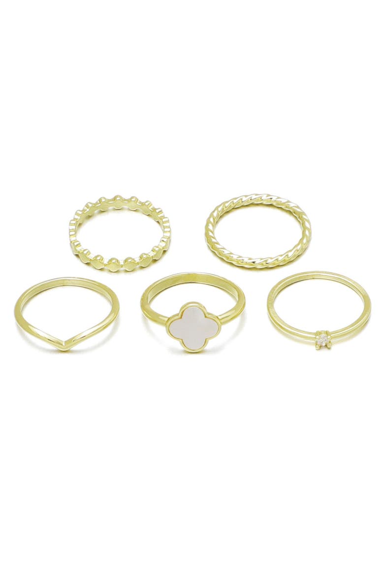 5-Pack Rings, Main, color, GOLD/ WHITE