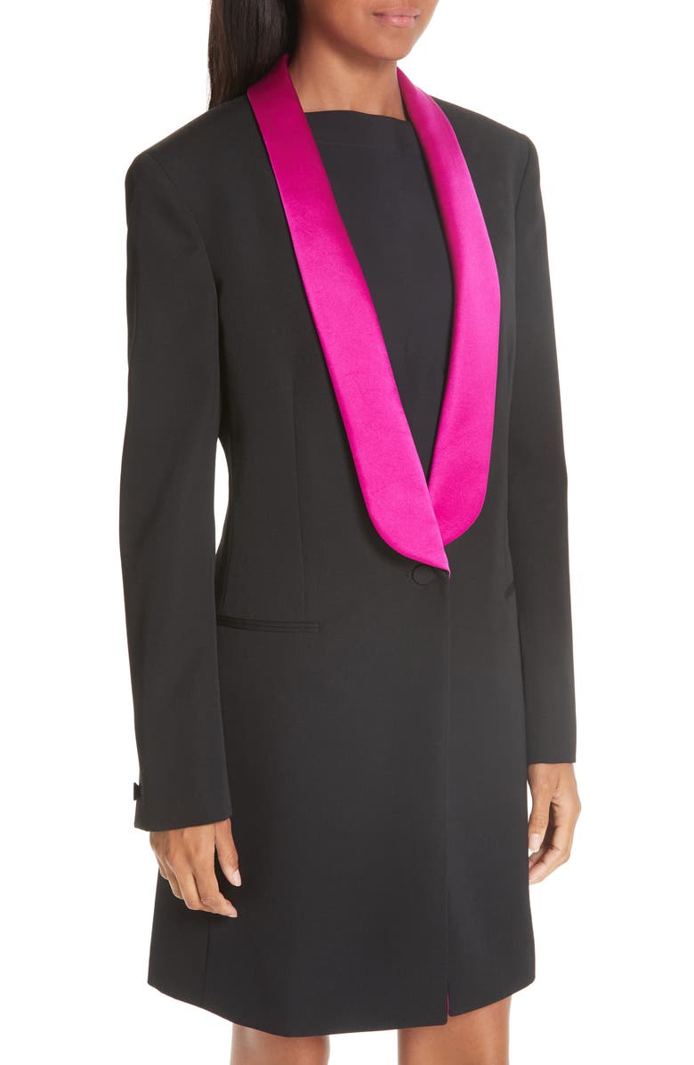 CALVIN KLEIN 205W39NYC Contrast Lapel Wool Gabardine Jacket, Alternate, color, 