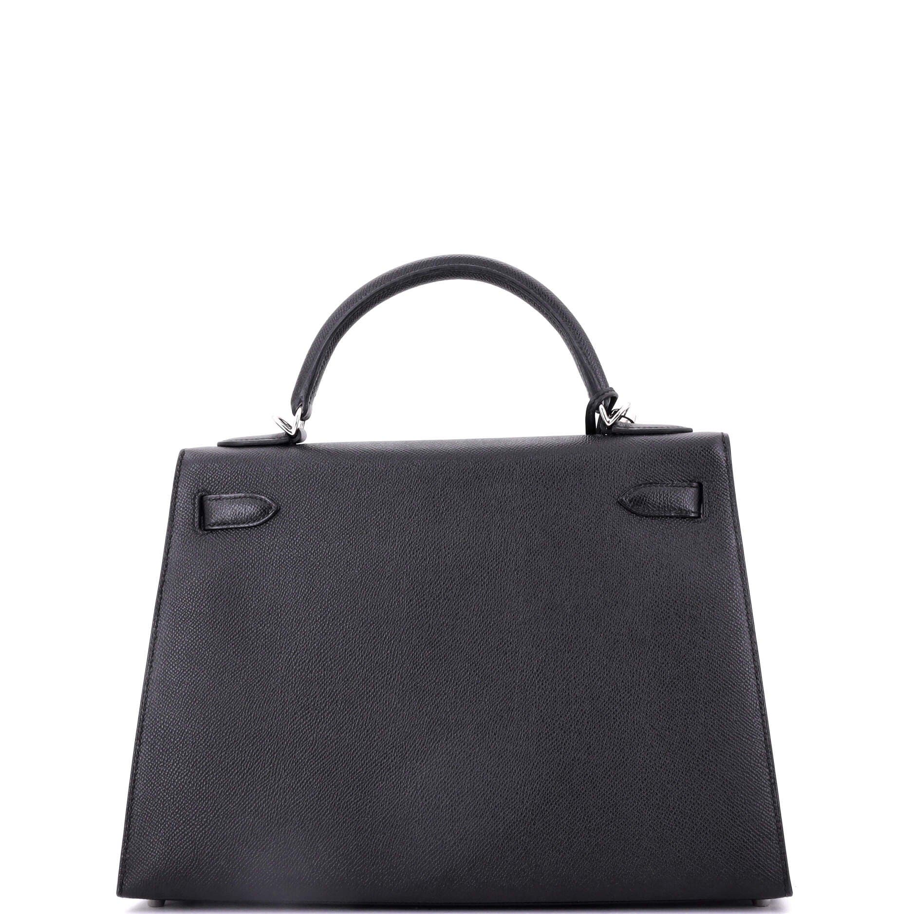Pre-Owned Hermes Kelly Handbag Black Epsom with Palladium Hardware 32, Alternate, color, 