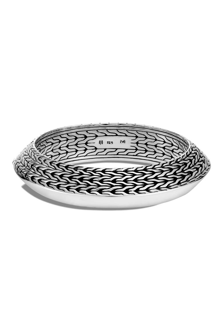 Knife Edge Medium Oval Hinge Bangle, Alternate, color, SILVER