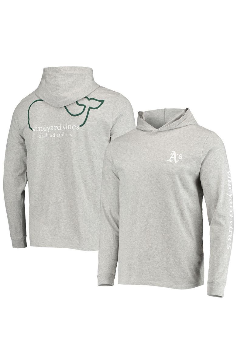 vineyard vines Men's Vineyard Vines Heathered Gray Oakland Athletics Logo Hoodie Long Sleeve T-Shirt, Alternate, color, Heather Gray