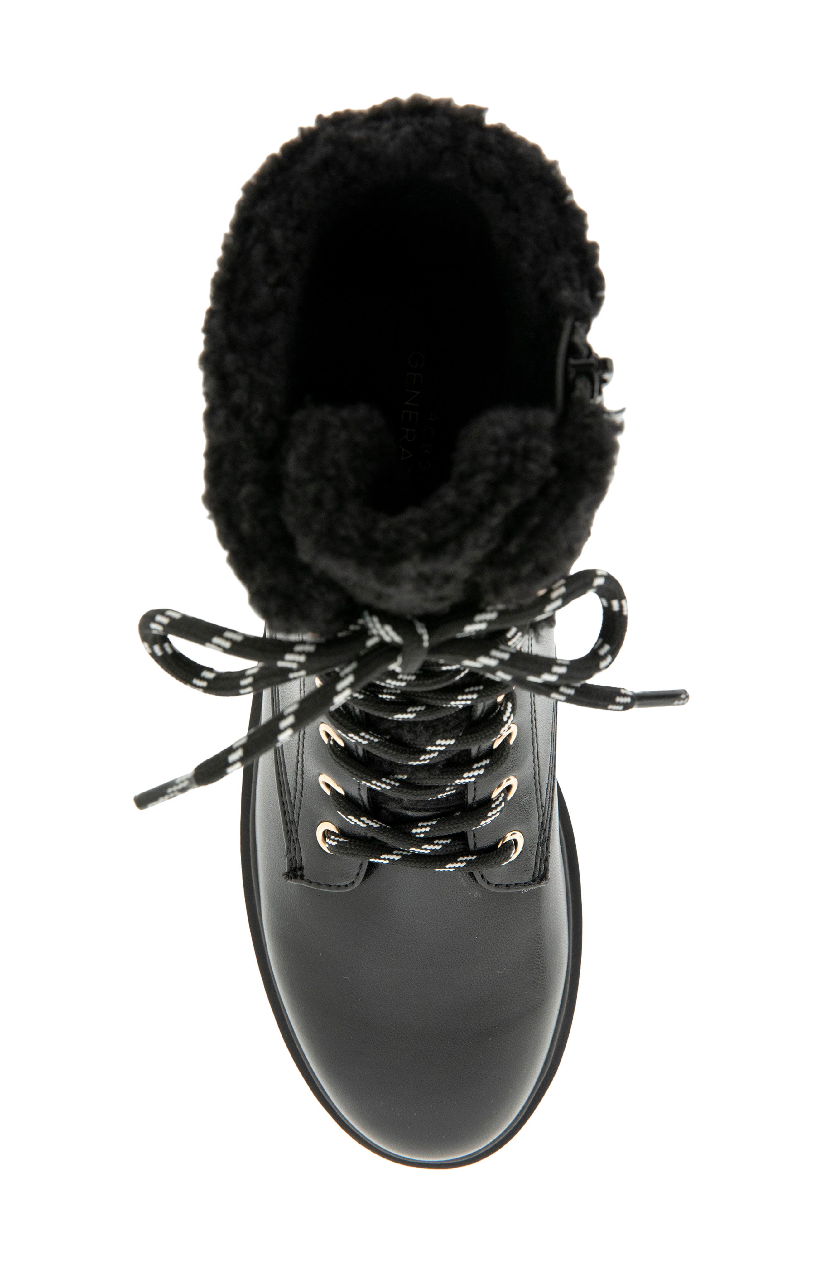 Morli Faux Shearling Boot, Alternate, color, BLACK