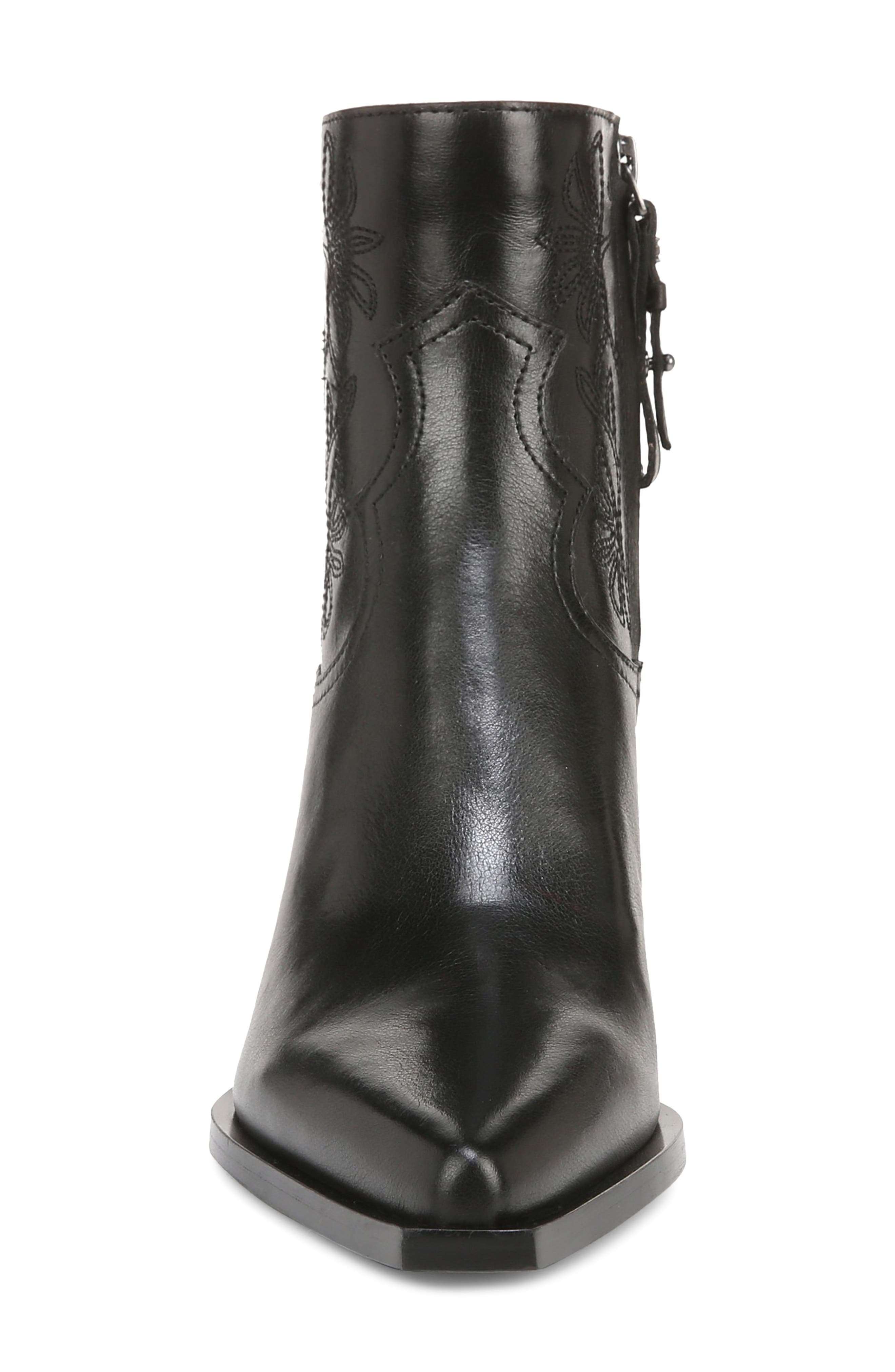 Wilda Pointed Toe Western Boot, Alternate, color, BLACK