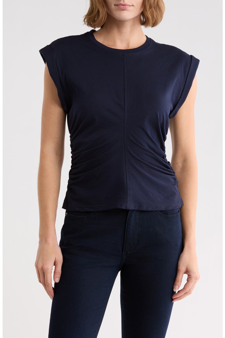 Nia Ruched T-Shirt, Main, color, MARITIME NAVY