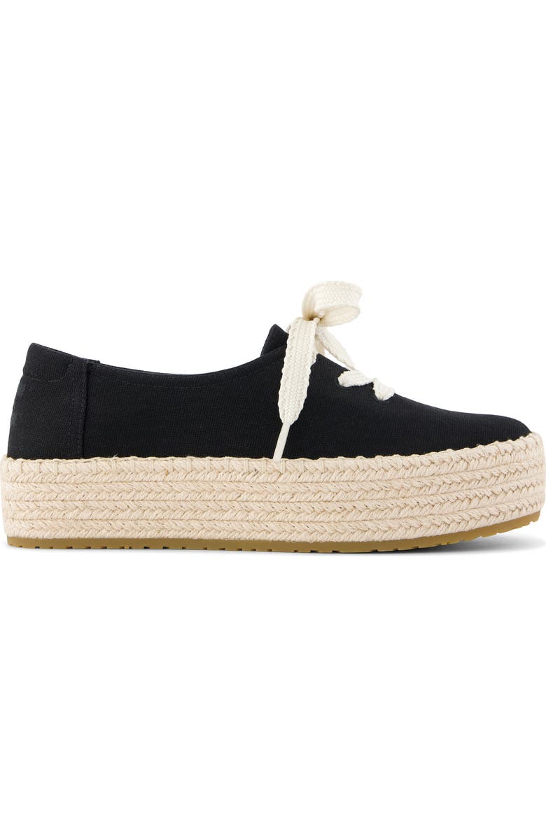 TOMS Valencia Lace-Up Platform Espadrille, Alternate, color, Black