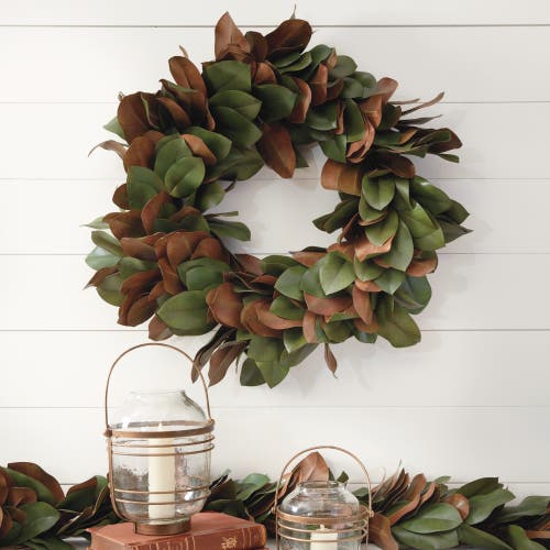 Napa Home & Garden Grand Magnolia Leaf Wreath 30" In Green
