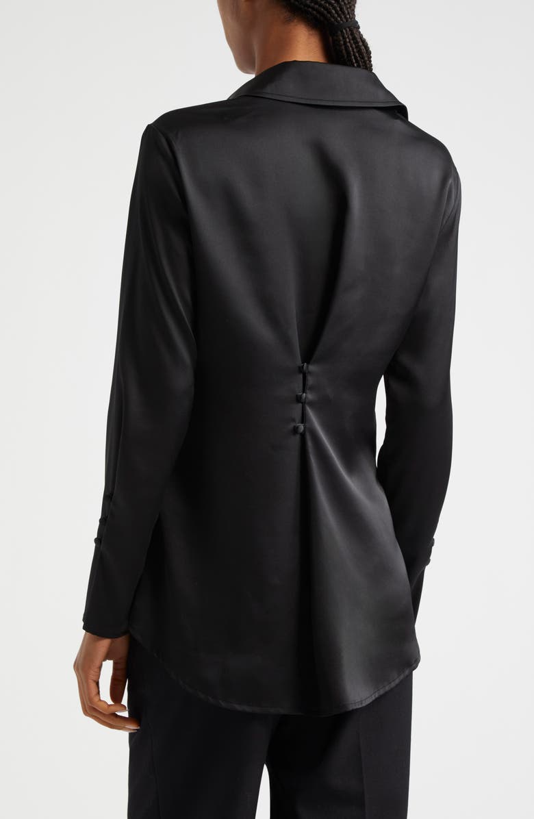 Emporio Armani Back Button Satin Shirt, Alternate, color, 