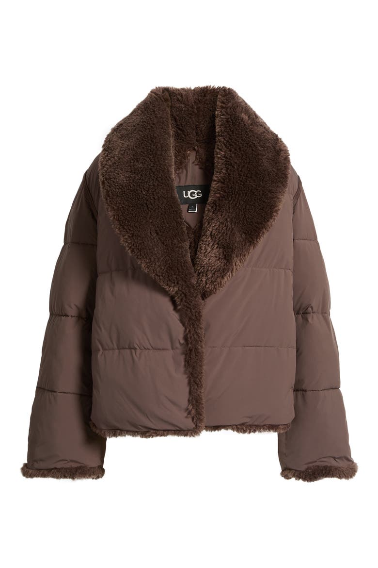 Wylda Faux Fur Trim Puffer Jacket, Alternate, color, BURNT CEDAR