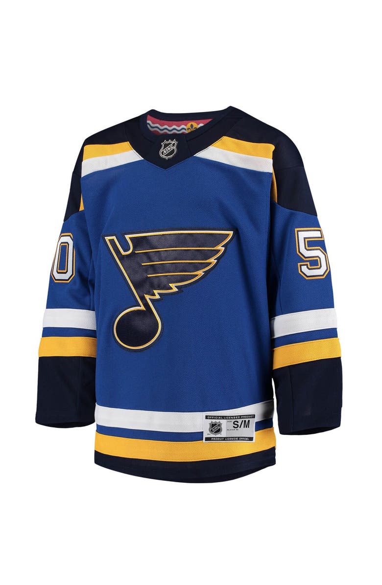 Outerstuff Youth Jordan Binnington Blue St. Louis Blues Home Premier Player Jersey, Alternate, color, 