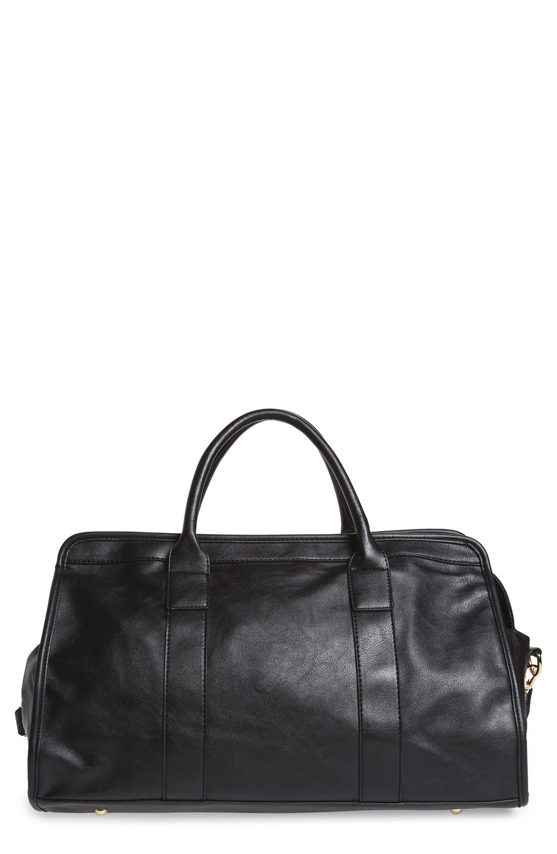 NU-G Faux Leather Overnighter Bag, Main, color, 