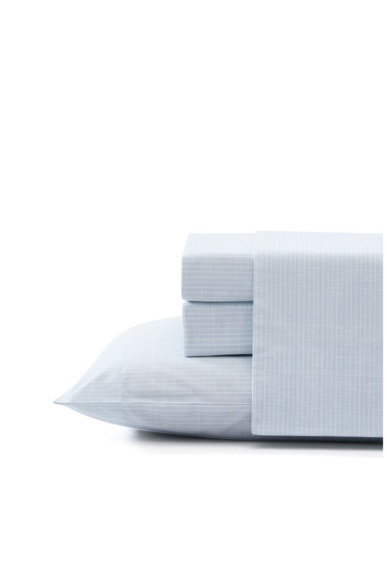 Ala Moana Stripe 200 Thread Count Cotton Percale Sheet Set, Main, color, LIGHT PASTEL BLUE