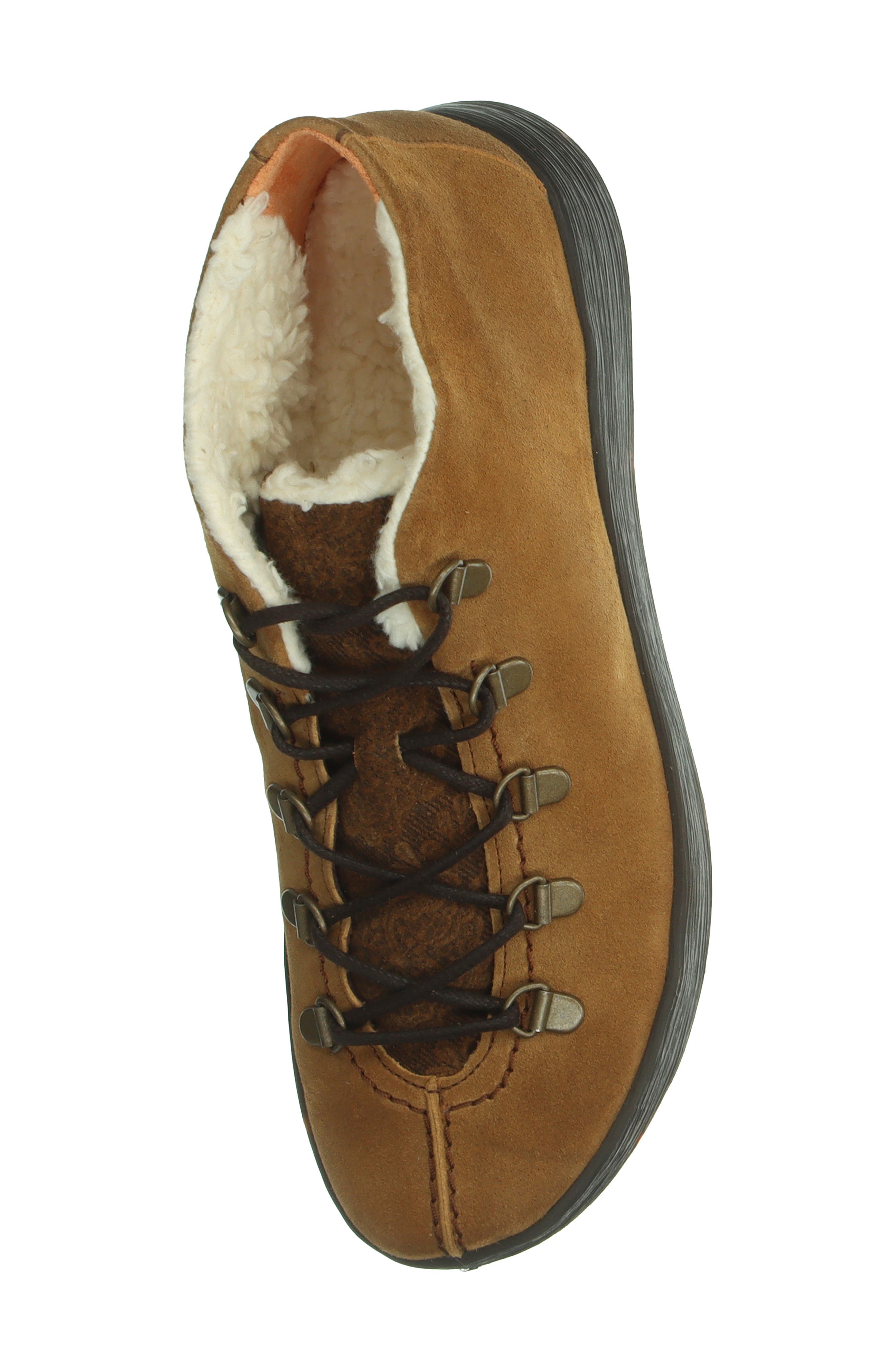 Comoda Lace-Up Leather Bootie, Alternate, color, CINNAMON/ KOMBI