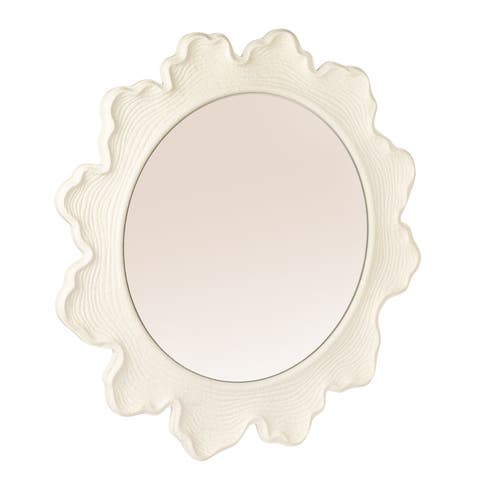Faux Bois Round Wall Mirror