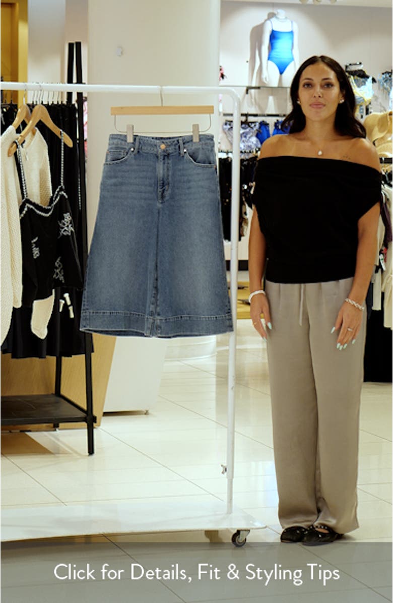 High Waist Culotte Wide Leg Jeans, sales video thumbnail