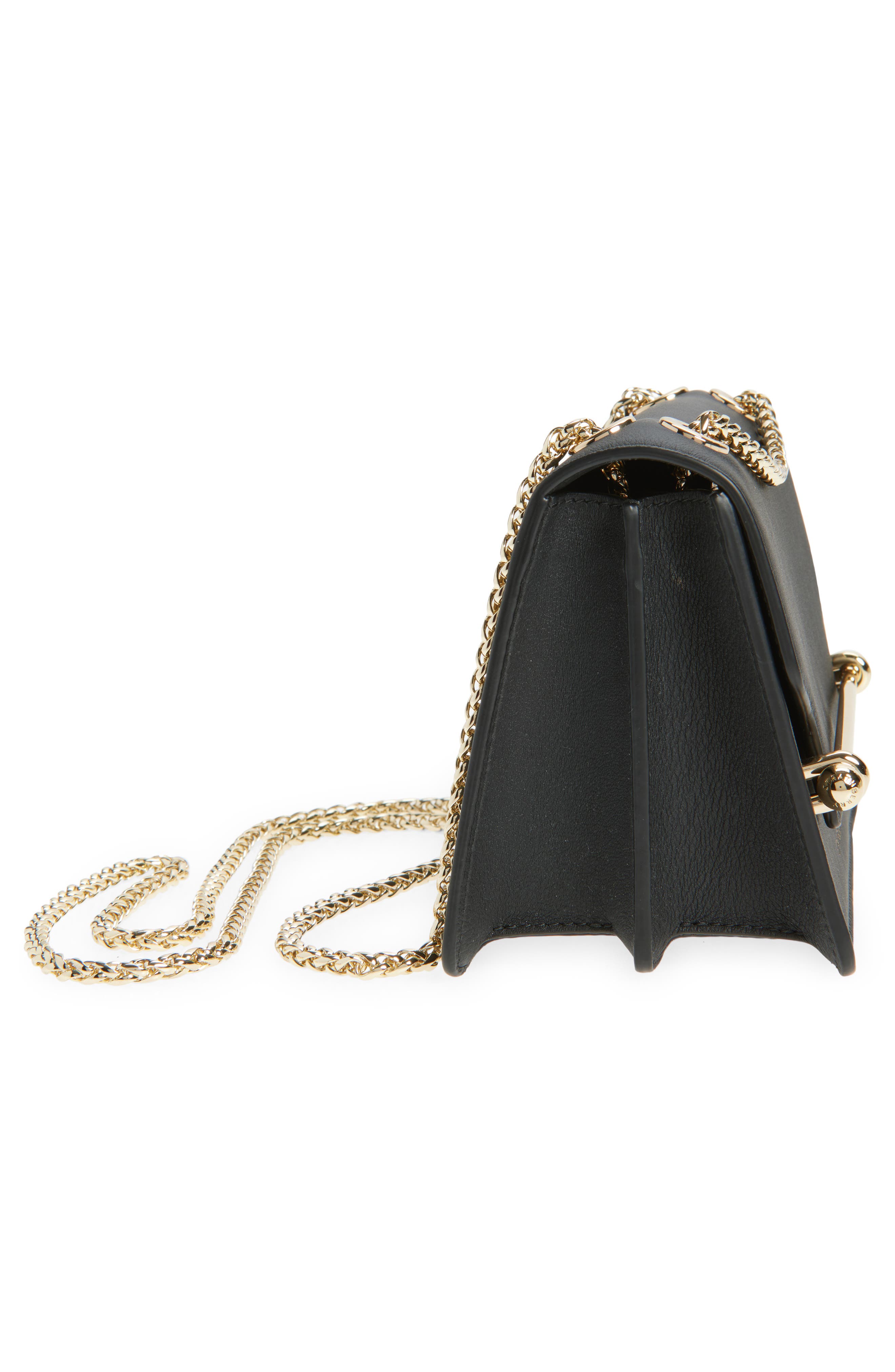 Strathberry Mini East/West Leather Shoulder Bag, Alternate, color, Black