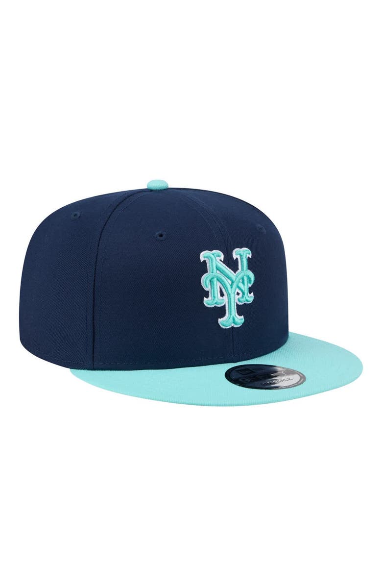 New Era Men's New Era Navy/Turquoise New York Mets Two-Tone Color Pack 9FIFTY Snapback Hat, Alternate, color, Navy