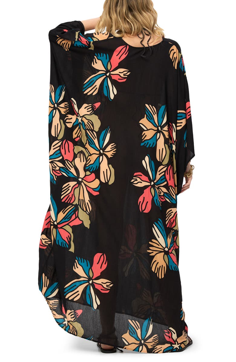 SAACHI Island Bloom Caftan, Alternate, color, Black