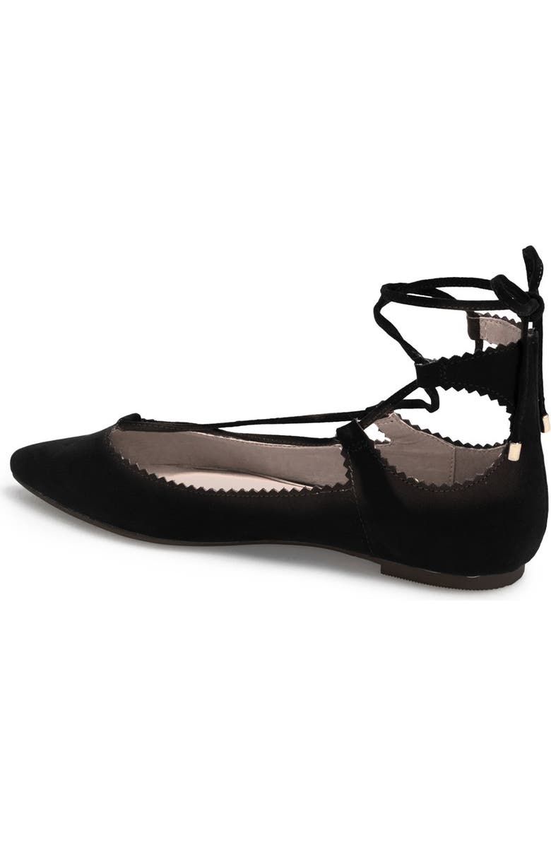 Topshop 'Finest Shillie' Lace-Up Pointy Toe Flat, Alternate, color,